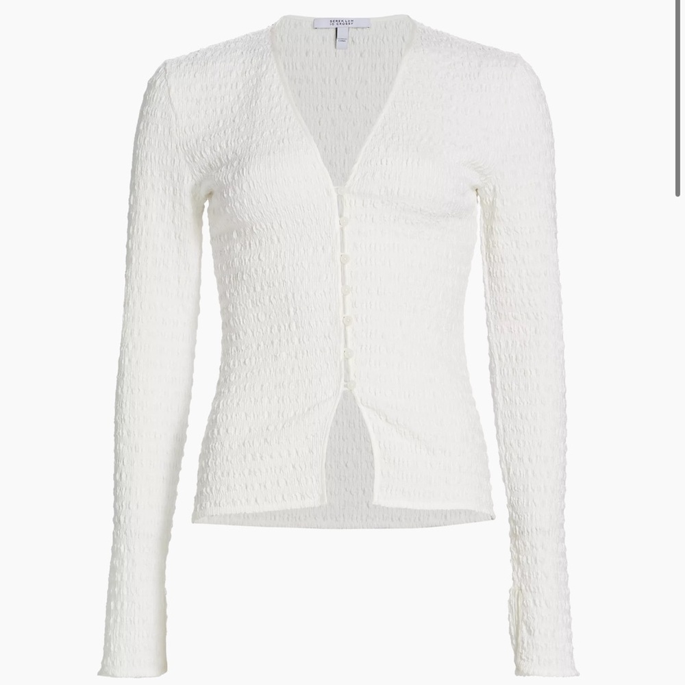 Derek Lam 10 Crosby Esmee Long-Sleeve Smocked Top